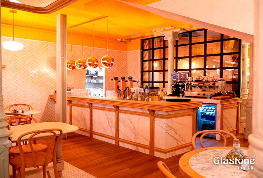 Proyectos glastone marble vidrio marmol natural comercio creperia mini