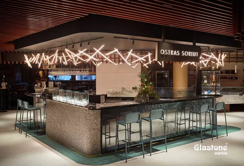 Proyectos glastone marble vidrio marmol natural restaurante ostras sorlut canalejas madrid