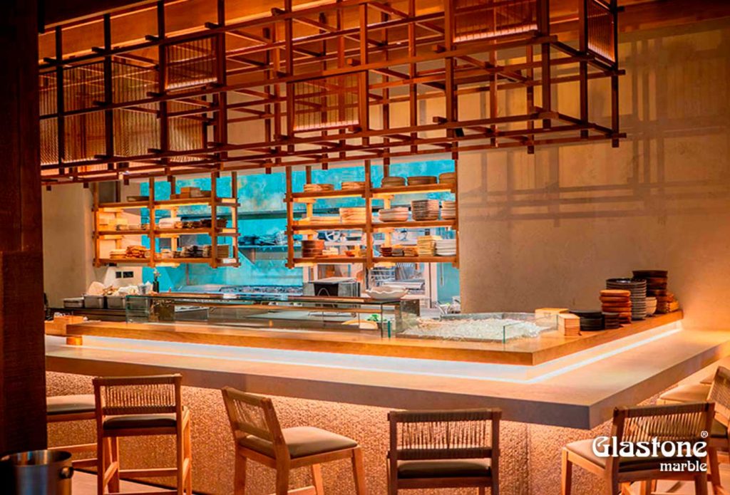 Proyectos glastone marble vidrio marmol natural restaurantel osaka